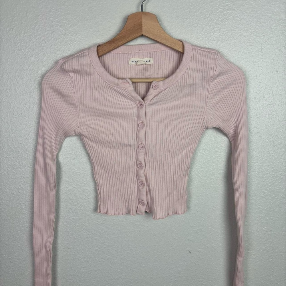 Aeropostale Light Pink Ribbed Knit Top